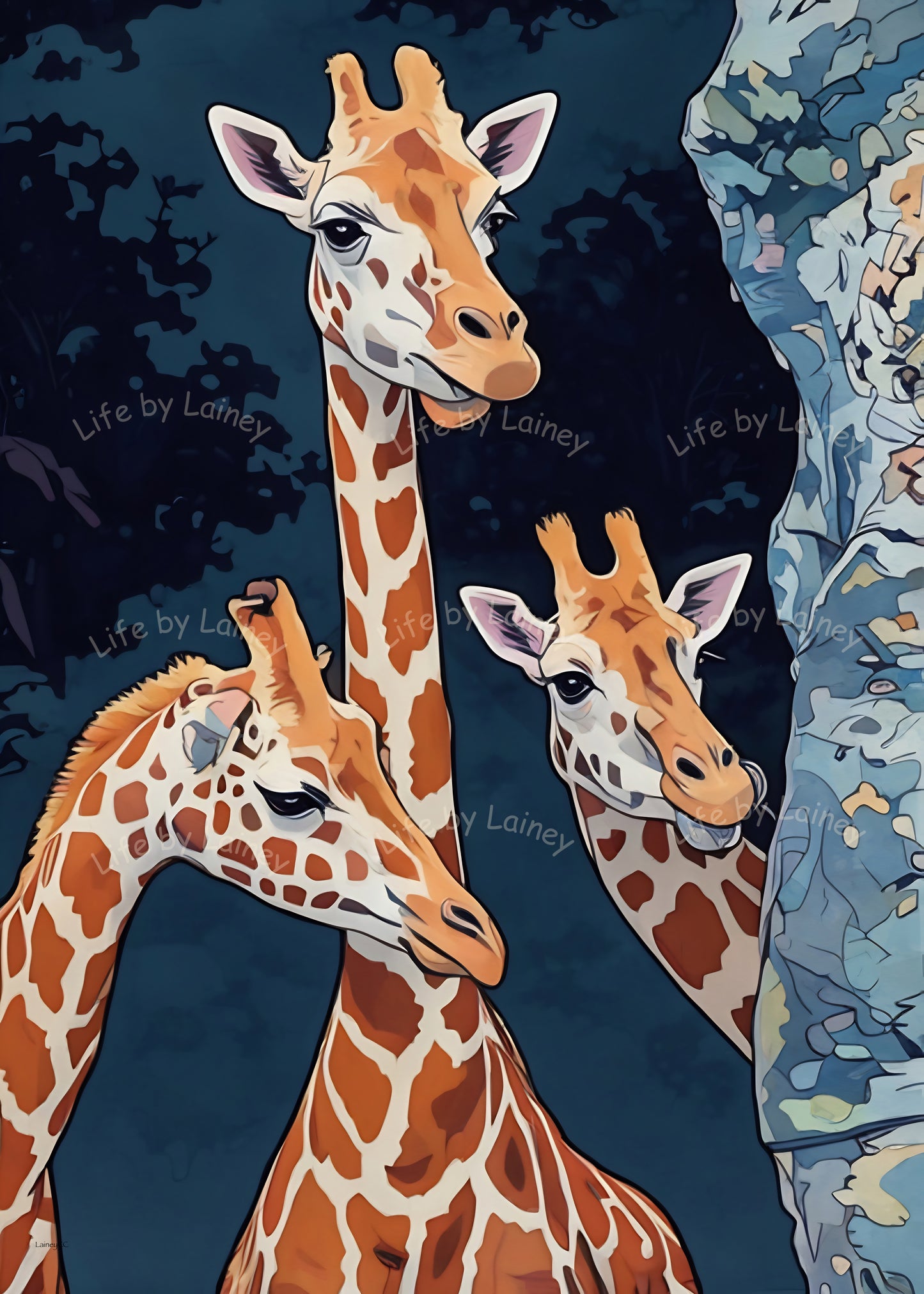Peek a Boo, the Giraffe Family
